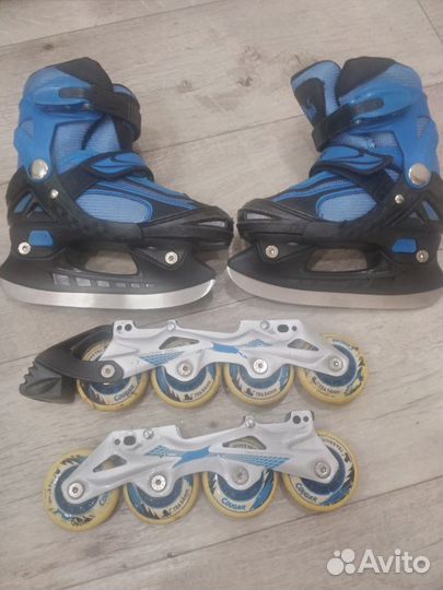 Роликовые коньки детские 2в1