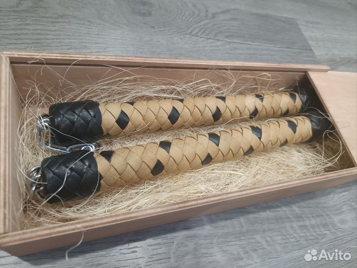 Нунчаки натуральная кожа