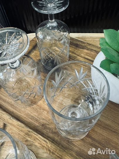 Набор из 6 рюмок. СССР, 1980-ые, тонкое стекло