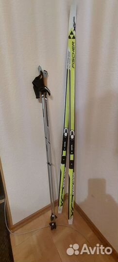 Лыжи беговые fisher nordic crown + палки nordway