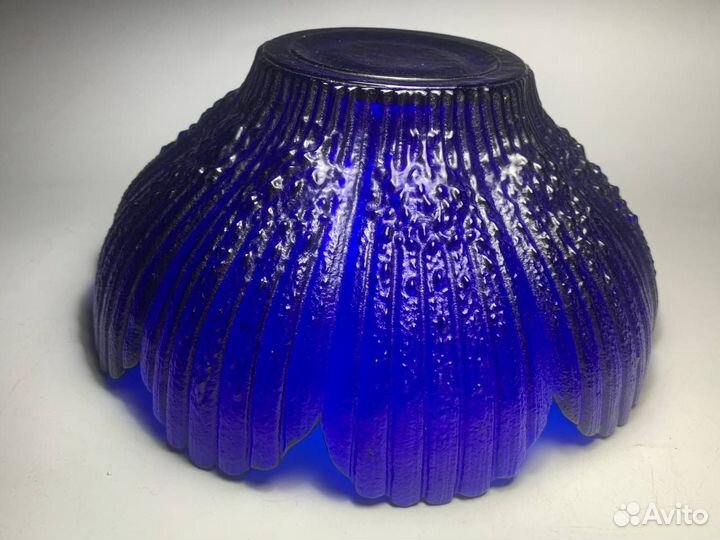 Конфетница большая цветное стекло СССР