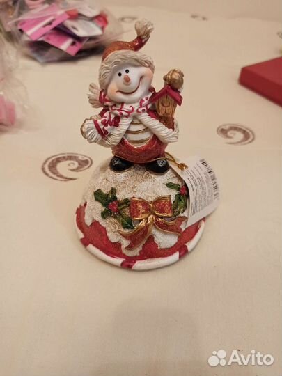 Новогодние украшения Дед на шаре Снеговик шкатулка