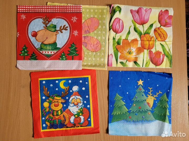 Салфетки бумажные многослойные для декора