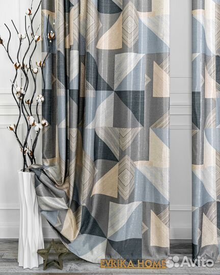 Портьеры Пабло Голубой шторы занавески