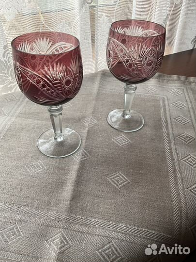 Бокалы фужеры марганцевое стекло. Германия