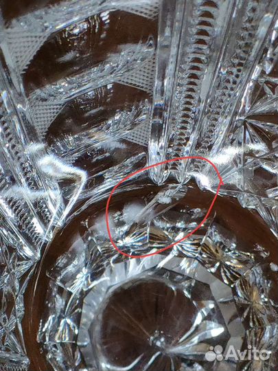 Большая хрустальная ваза для цветов