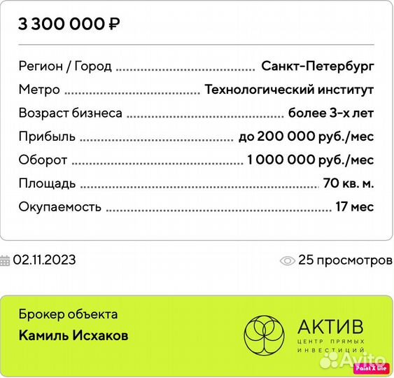 Готовый бизнес. Популярное кафе в центре СПБ