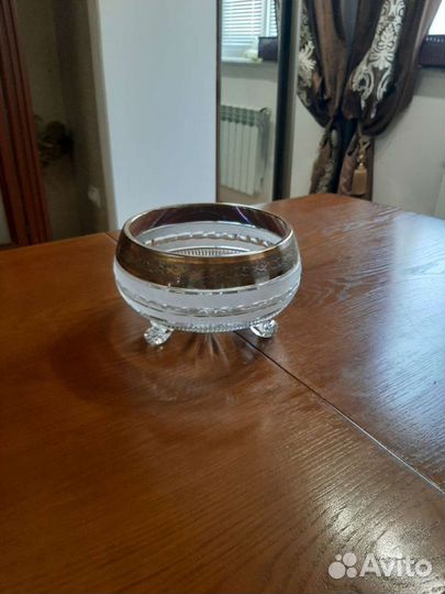 Ваза для фруктов,хрусталь чехия большая