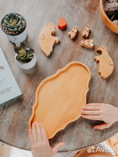 Детские деревянные тарелочки