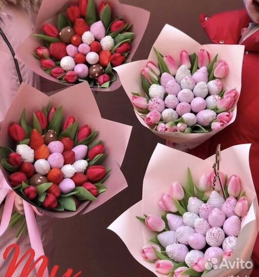 Клубника в шоколаде букеты