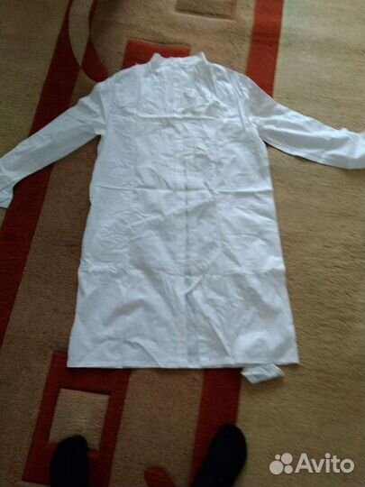 Халат санитарный, белый х/б