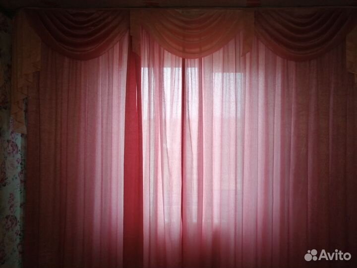 Занавески+покрывало на кровать(розовое)