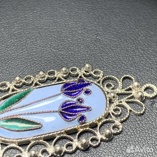 Винтажный Кулон Филигрань Финифть Подвеска Ретро