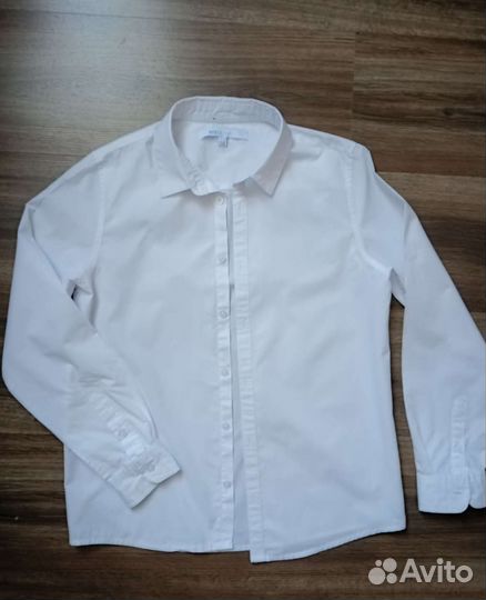Рубашка школьная белая 158