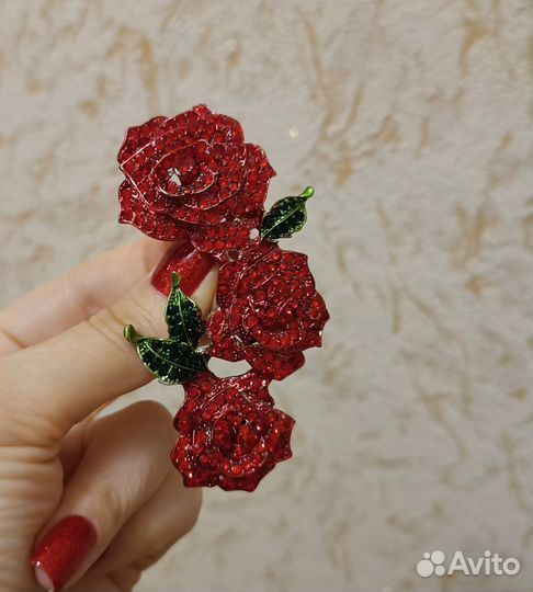 Кулон Брошь Розы