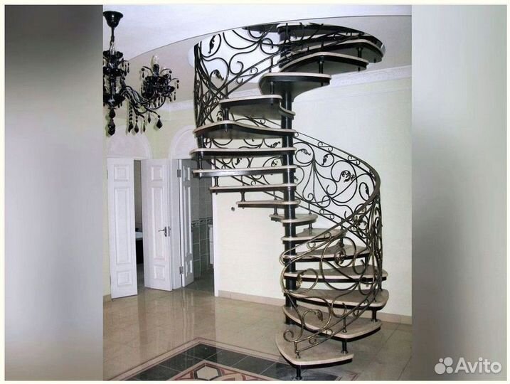 Лестница винтовая кованая под ключ