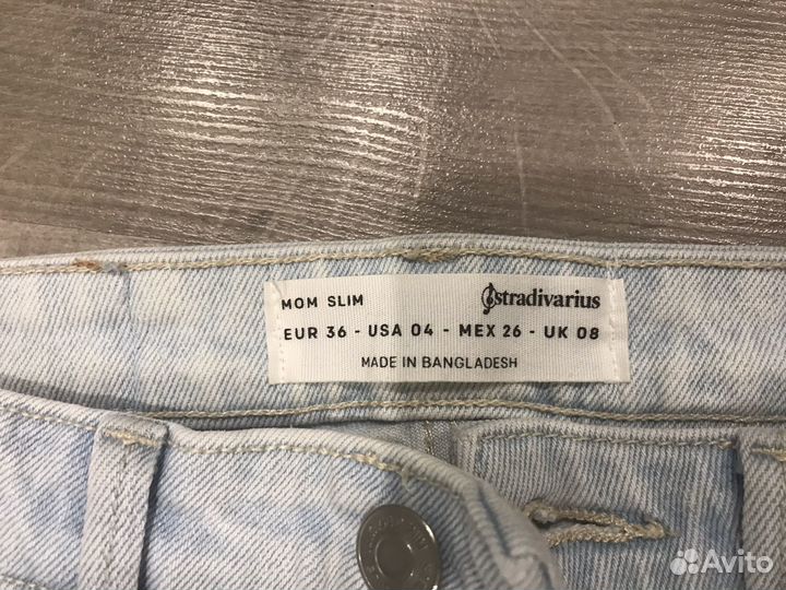 Джинсы stradivarius mom slim 36
