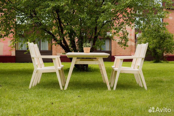 Мебель садовая с креслами из дерева. Столы, Кресла