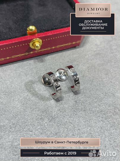 Серьги Cartier love, золото 585 пробы