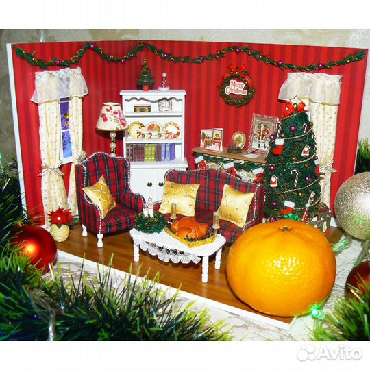 Новогодний румбокс в собранном виде с освещением