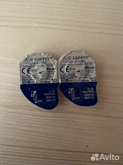 Линзы контактные air optix -2,25 2 шт
