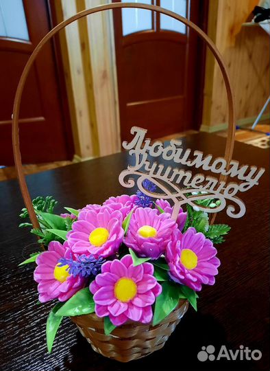 Хризантема букет из мыла учителю