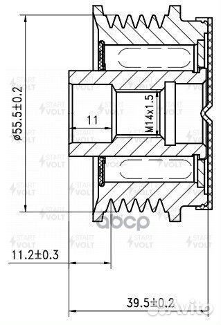 Шкив генератора volvo S40 03- SGP1012 startvolt