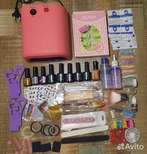 Набор для наращивания ногтей шелак с лампой