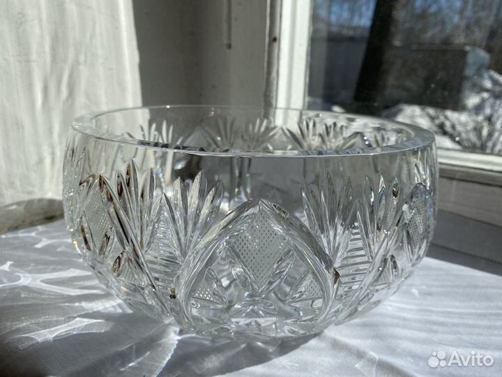 Ваза (салатник) из чешского хрусталя