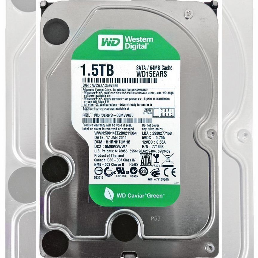 [WD15EARS] Жесткий Диск Western Digital 1,5tb Sata2 Wd15ears