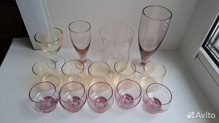 Рюмка. Цветное тончайшее стекло. Винтаж. СССР