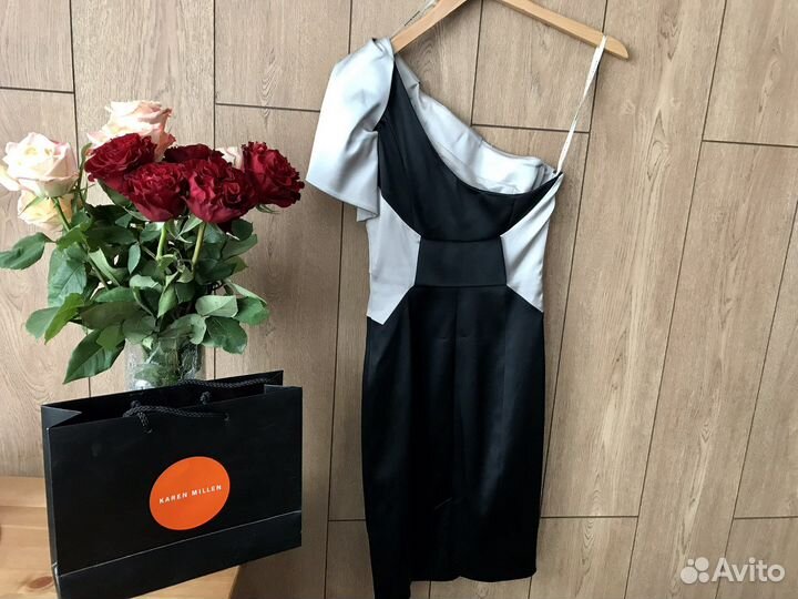 Вечернее чёрное платье футляр Karen Millen 40 42