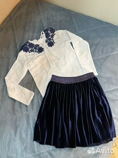 Форма школьная синяя 122 128 сарафан юбка и блузки