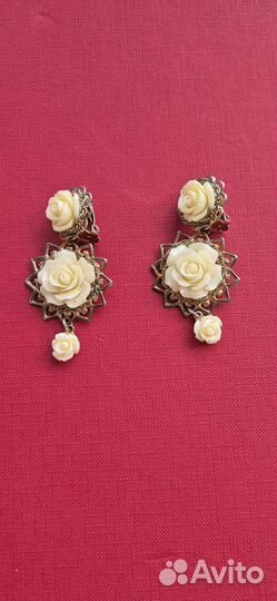 Серьги клипсы бижутерия в стиле Dolce Cabbana