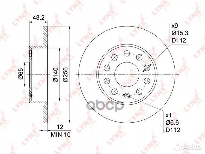 Диск тормозной зад BN1193 lynxauto