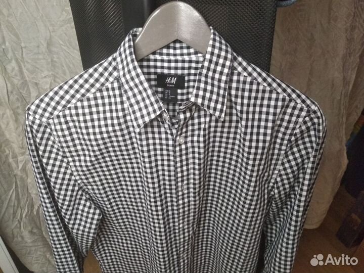 Рубашка H&M в клетку мужская hm