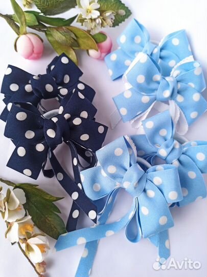 Бантики в горошек, ручная работа