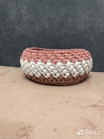 Корзинка из трикотажной пряжи