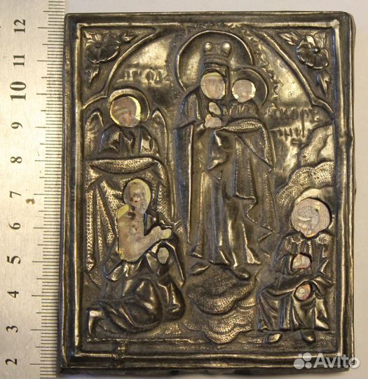Старинная икона Всем Скорбящим Радость 84 проба