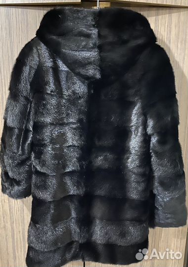 Шуба норковая с капюшоном