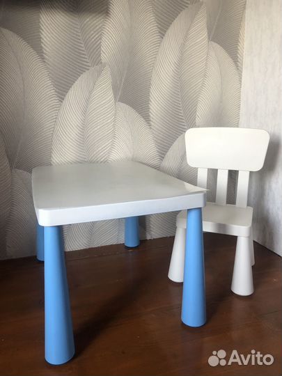 Детский стол и стул IKEA маммут