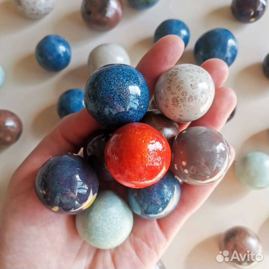 Мебельные ручки шарики ручная работа керамика