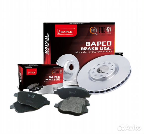 Колодки тормозные задние bapco BP0615