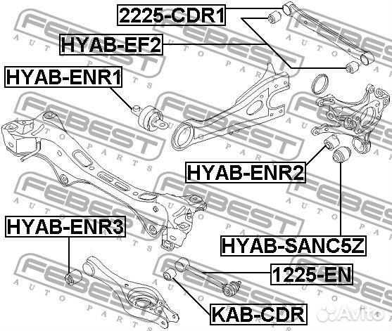 Сайлентблок заднего поперечного рычага kabcdr
