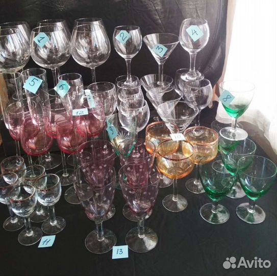Фужеры,Рюмки, Цветное стекло