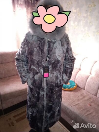 Шуба из песца с капюшоном