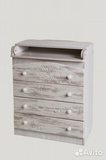 Комод с пеленальным столом Сафаня №5 ясень-пёстрый