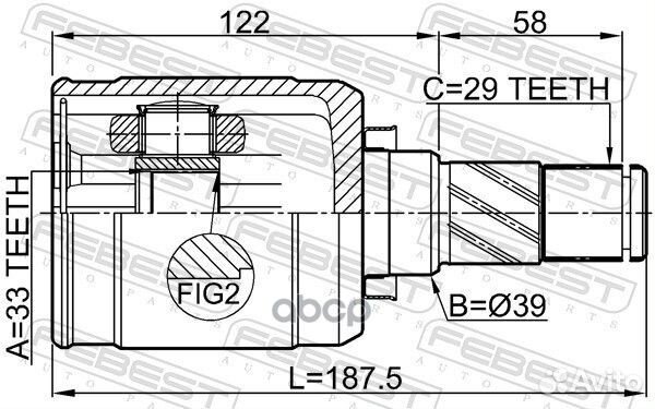 Шрус внутренний левый к-кт 33X40X27 Nissan