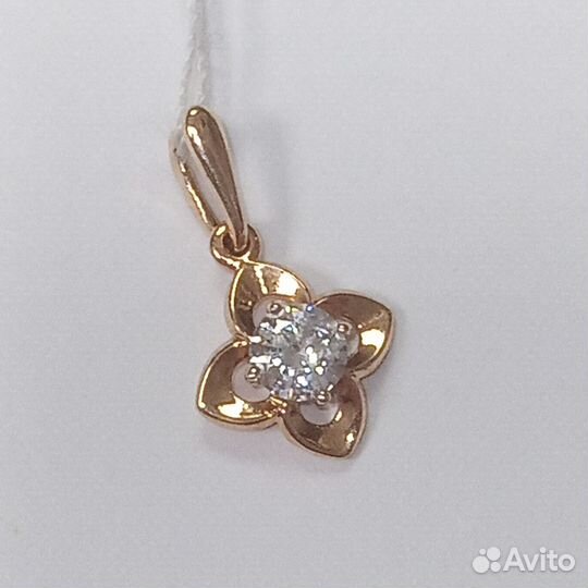 Золотые подвески с фианитами