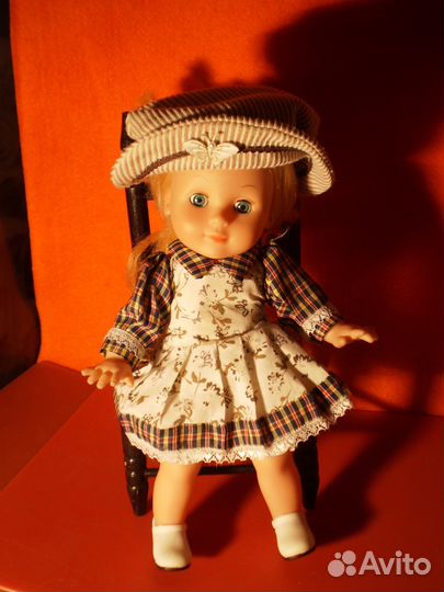 Кукла в шляпке, мягконабивная, 33 см
